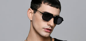Black Rectangle/ Square Full Rim Unisex Sunglasses by Lenskart STUDIO-221954