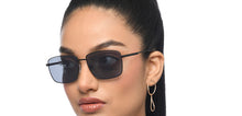 Load image into Gallery viewer, Black Rectangle Full Rim Unisex Sunglasses by John Jacobs-209963