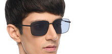 Load image into Gallery viewer, Black Rectangle Full Rim Unisex Sunglasses by John Jacobs-209963
