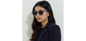 Grey Rectangle Full Rim Unisex Sunglasses by John Jacobs-233379