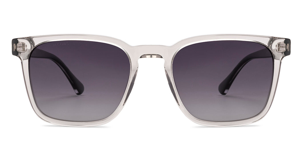 Grey Rectangle Full Rim Unisex Sunglasses by John Jacobs-233379