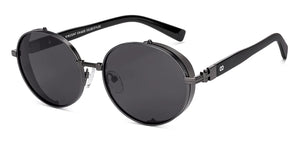 Black Round Full Rim Unisex Sunglasses by Vincent Chase Polarized-229171