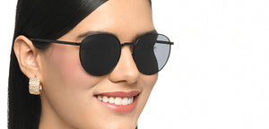 Black Round Full Rim Unisex Sunglasses by Vincent Chase-217638