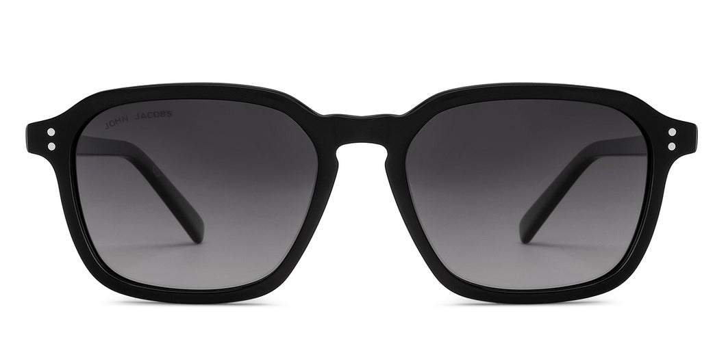 Black Square Full Rim Unisex Sunglasses by John Jacobs-231401