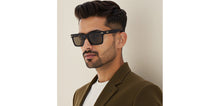 Load image into Gallery viewer, Black Square Full Rim Unisex Sunglasses by John Jacobs-233509