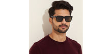 Load image into Gallery viewer, Black Square Full Rim Unisex Sunglasses by John Jacobs-233509
