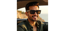Load image into Gallery viewer, Black Square Full Rim Unisex Sunglasses by John Jacobs-233509