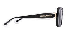 Load image into Gallery viewer, Black Rectangle Full Rim Unisex Sunglasses by John Jacobs-225414