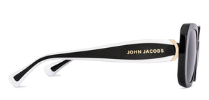 Black Rectangle Full Rim Unisex Sunglasses by John Jacobs-225414