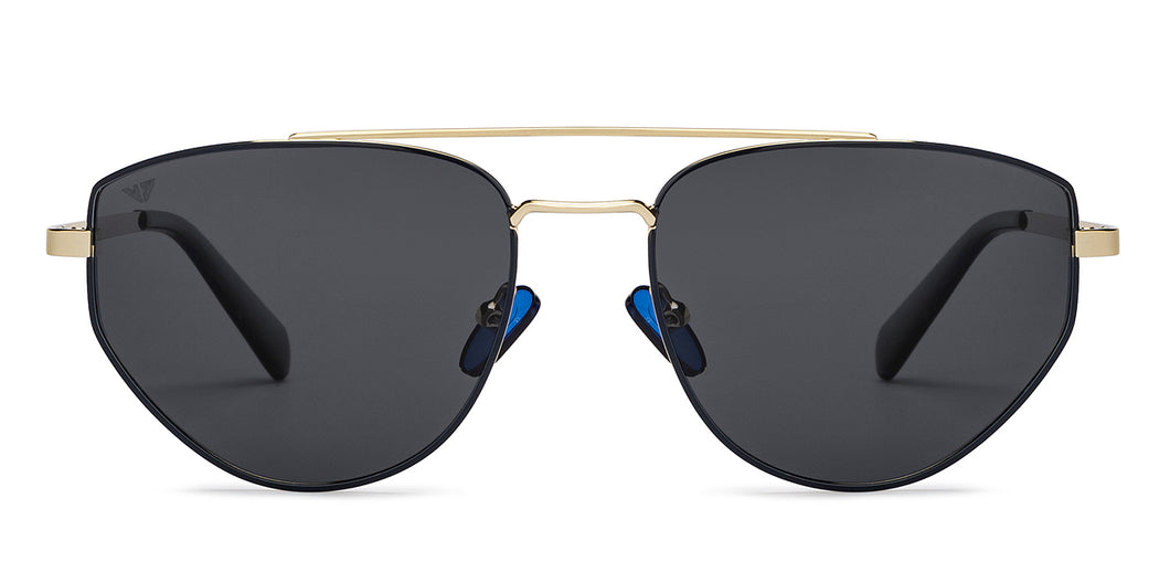 Gold Aviator Full Rim Unisex Sunglasses by Vincent Chase Polarized-206767