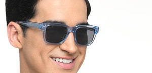 Blue Rectangle Full Rim Unisex Sunglasses by Lenskart-217416