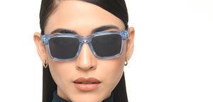 Blue Rectangle Full Rim Unisex Sunglasses by Lenskart-217416