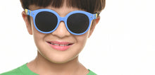 Load image into Gallery viewer, Blue Round Full Rim Kids Sunglasses by Hooper Online-218104