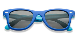 Blue Wayfarer Full Rim Kids Sunglasses by Hooper-209796