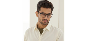 Grey Square Full Rim Unisex Eyeglasses by John Jacobs-233420