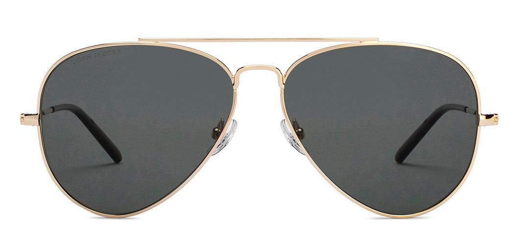 Gold Aviator Full Rim Men Sunglasses by John Jacobs-212536