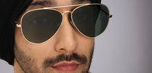 Load image into Gallery viewer, Gold Aviator Full Rim Men Sunglasses by John Jacobs-212581
