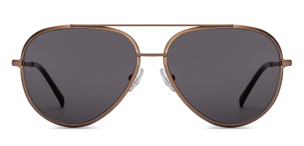 Gold Aviator Full Rim Unisex Sunglasses by John Jacobs-215338