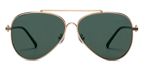Gold Aviator Full Rim Unisex Sunglasses by John Jacobs-215594