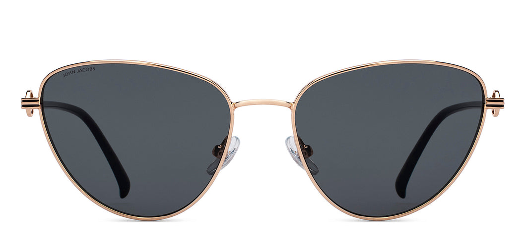 Gold Cat Eye Full Rim Women Sunglasses by John Jacobs Online-216822