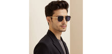 Load image into Gallery viewer, Gold Geometric Full Rim Unisex Sunglasses by John Jacobs-236887