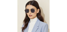 Load image into Gallery viewer, Gold Geometric Full Rim Unisex Sunglasses by John Jacobs-236887