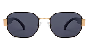 Gold Geometric Full Rim Unisex Sunglasses by Vincent Chase Polarized-224460