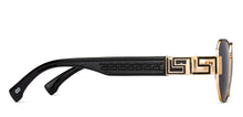 Load image into Gallery viewer, Gold Geometric Full Rim Unisex Sunglasses by Vincent Chase Polarized-224460