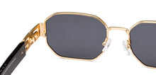 Load image into Gallery viewer, Gold Geometric Full Rim Unisex Sunglasses by Vincent Chase Polarized-224460