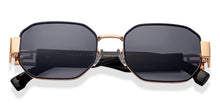 Load image into Gallery viewer, Gold Geometric Full Rim Unisex Sunglasses by Vincent Chase Polarized-224460