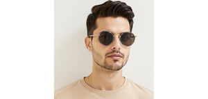 Gold Round Full Rim Unisex Sunglasses by John Jacobs-233515