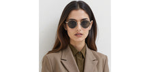 Load image into Gallery viewer, Gold Round Full Rim Unisex Sunglasses by John Jacobs-233515