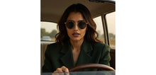 Load image into Gallery viewer, Gold Round Full Rim Unisex Sunglasses by John Jacobs-233515