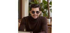 Gold Round Full Rim Unisex Sunglasses by John Jacobs-233515