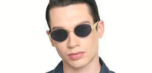 Gold Round Full Rim Unisex Sunglasses by Vincent Chase Polarized-222291