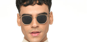 Gold Hexagonal Full Rim Unisex Sunglasses by John Jacobs-215333