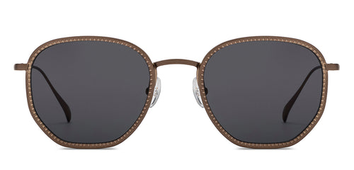 Gold Hexagonal Full Rim Unisex Sunglasses by John Jacobs-215333