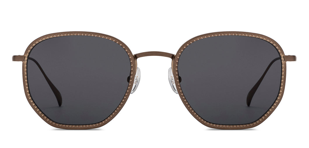 Gold Hexagonal Full Rim Unisex Sunglasses by John Jacobs-215333