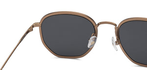Gold Hexagonal Full Rim Unisex Sunglasses by John Jacobs-215333
