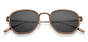 Gold Hexagonal Full Rim Unisex Sunglasses by John Jacobs-215333