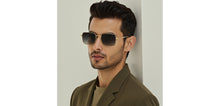 Load image into Gallery viewer, Gold Square Full Rim Unisex Sunglasses by John Jacobs-222525
