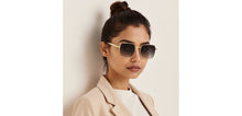 Load image into Gallery viewer, Gold Square Full Rim Unisex Sunglasses by John Jacobs-222525