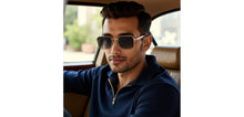 Load image into Gallery viewer, Gold Square Full Rim Unisex Sunglasses by John Jacobs-222525