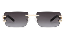 Load image into Gallery viewer, Gold Rectangle/ Square Rimless Unisex Sunglasses by Vincent Chase-229191