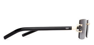 Gold Rectangle/ Square Rimless Unisex Sunglasses by Vincent Chase-229191