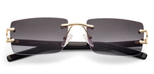 Load image into Gallery viewer, Gold Rectangle/ Square Rimless Unisex Sunglasses by Vincent Chase-229191