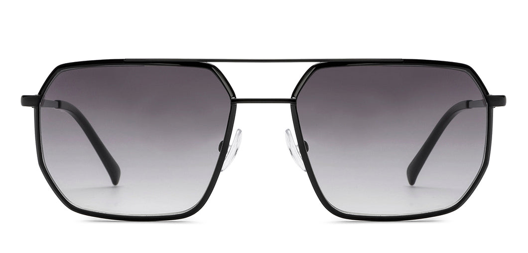 Black Aviator Full Rim Unisex Sunglasses by John Jacobs-215336