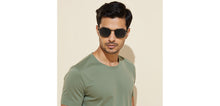 Load image into Gallery viewer, Black Geometric Full Rim Unisex Sunglasses by Vincent Chase Polarized-229015