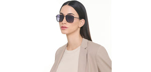 Black Rectangle Full Rim Unisex Sunglasses by Vincent Chase Polarized-221022