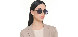 Black Rectangle Full Rim Unisex Sunglasses by Vincent Chase Polarized-221022